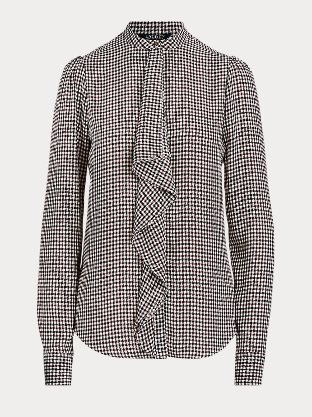 Lauren Ralph Lauren Houndstooth Ruffle Blouse SP